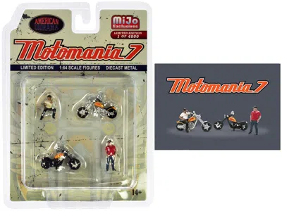American Diorama Motomania 7 4 Piece Diecast Figure Set (2 Figures 2 Motorcycles) Limited Edition To 4800 Pieces Worl In Multi