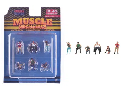 American Diorama Muscle Mechanics 6 Piece Diecast Figure Set (6 Figures) Limited Edition For 1/64 Scale Models By Ame In Multi