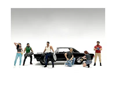 American Diorama Muscle Mechanics 6 Piece Figure Set For 1/18 Scale Models By