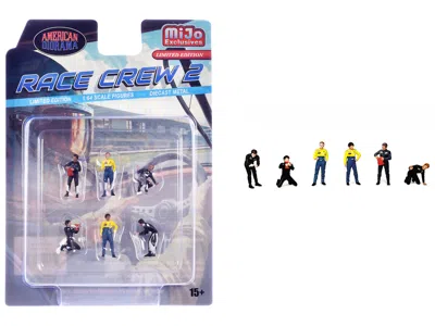 American Diorama Race Crew #2 6 Piece Diecast Figure Set (6 Figures) Limited Edition For 1/64 Scale Models By America In Multi