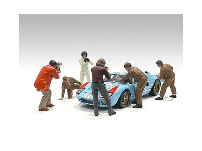 American Diorama Race Day 1 6 Piece Figurine Set For 1/18 Scale Models By  In Multi