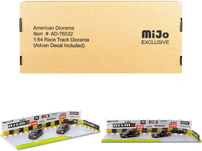 American Diorama Race Track Gulf Oil Diorama With Decals For 1/64 Scale Models By  In Black