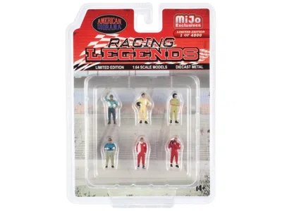 American Diorama Racing Legends 6 Piece Diecast Set (6 Driver Figures) Limited Edition To 4800 Pieces Worldwide 1/64 In Red