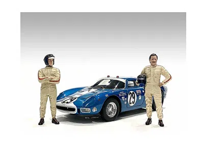 American Diorama Racing Legends 60's Set Of 2 Diecast Figures For 1/43 Scale Models By  In Blue