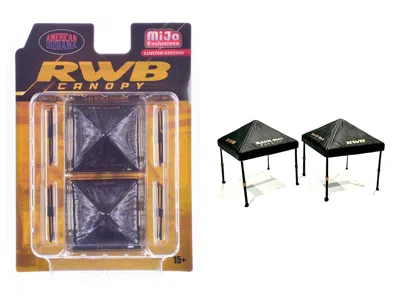 American Diorama Rwb (rauh-welt Begriff) Canopy 2 Piece Set Black Limited Edition For 1/64 Scale Models By American D