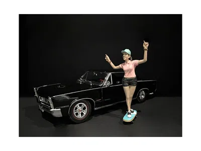 American Diorama Skateboarder Figurine Iv For 1/18 Scale Models By  In Black