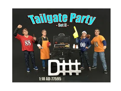 American Diorama Tailgate Party Set Ii 4 Piece Figure Set For 1:18 Scale Models By
