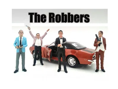 American Diorama The Robbers 4 Piece Figure Set For 1:24 Scale Models By  In Multi