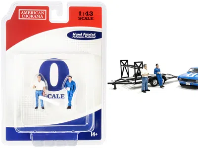 American Diorama Tim And Larry Mechanics Set Of 2 Figurines For 1/43 Scale Models By  In Black