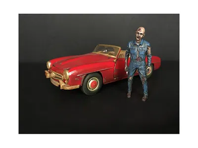 AMERICAN DIORAMA ZOMBIE MECHANIC FIGURINE I FOR 1/18 SCALE MODELS BY AMERICAN DIORAMA