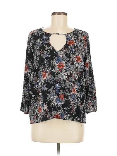 Pre-owned American Eagle Outfitters 3/4 Sleeve Blouse In Black