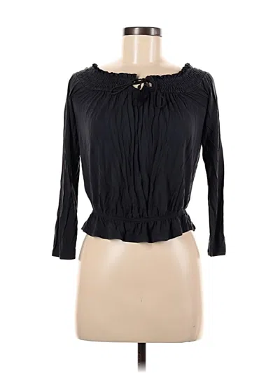 Pre-owned American Eagle Outfitters 3/4 Sleeve Blouse In Black