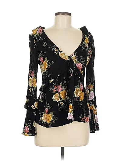 Pre-owned American Eagle Outfitters 3/4 Sleeve Blouse In Black