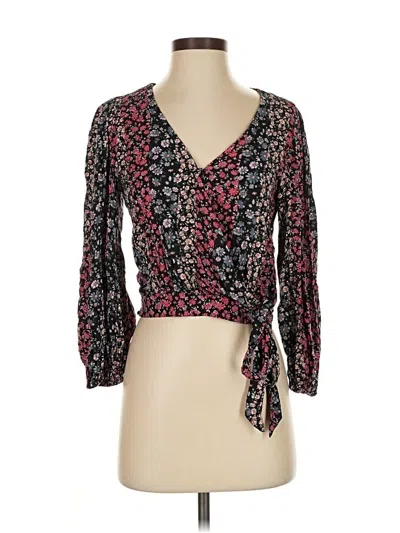 Pre-owned American Eagle Outfitters 3/4 Sleeve Blouse In Black