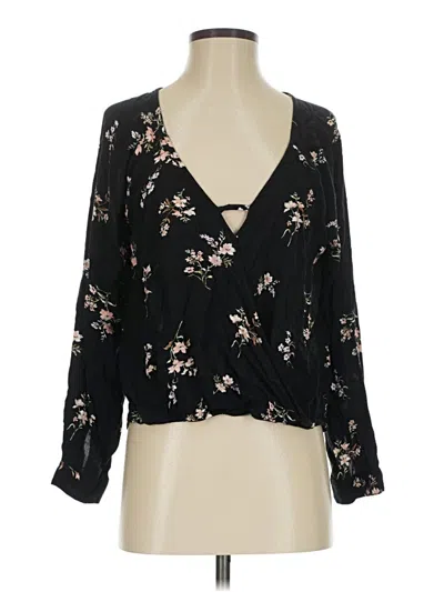 Pre-owned American Eagle Outfitters 3/4 Sleeve Blouse In Black