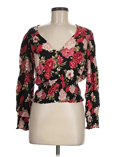 Pre-owned American Eagle Outfitters 3/4 Sleeve Blouse In Black