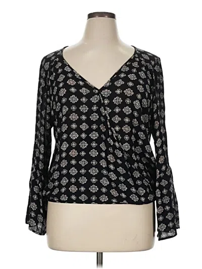 Pre-owned American Eagle Outfitters 3/4 Sleeve Blouse In Black
