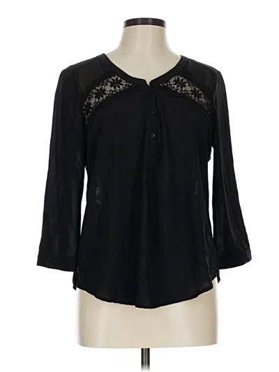 Pre-owned American Eagle Outfitters 3/4 Sleeve Blouse In Black