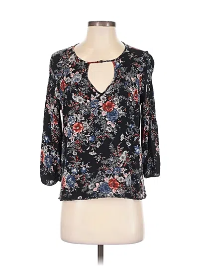 Pre-owned American Eagle Outfitters 3/4 Sleeve Blouse In Black