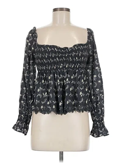 Pre-owned American Eagle Outfitters 3/4 Sleeve Blouse In Black