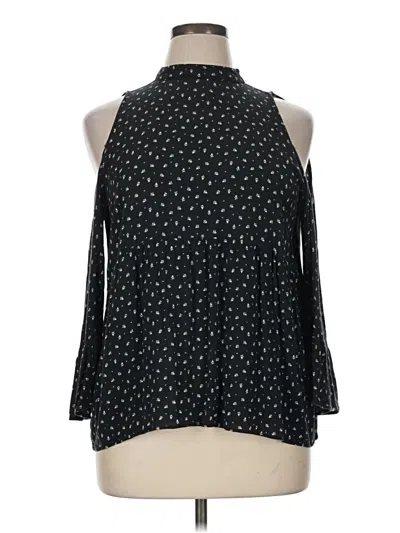 Pre-owned American Eagle Outfitters 3/4 Sleeve Blouse In Black
