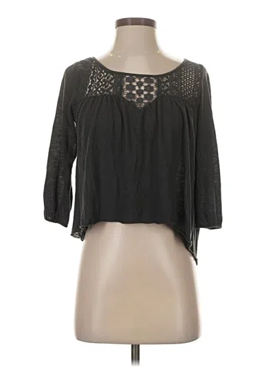 Pre-owned American Eagle Outfitters 3/4 Sleeve Blouse In Black