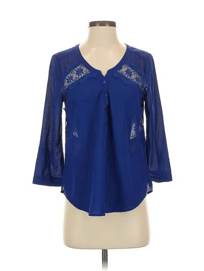 Pre-owned American Eagle Outfitters 3/4 Sleeve Blouse In Blue