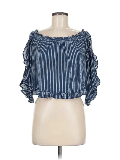 Pre-owned American Eagle Outfitters 3/4 Sleeve Blouse In Blue