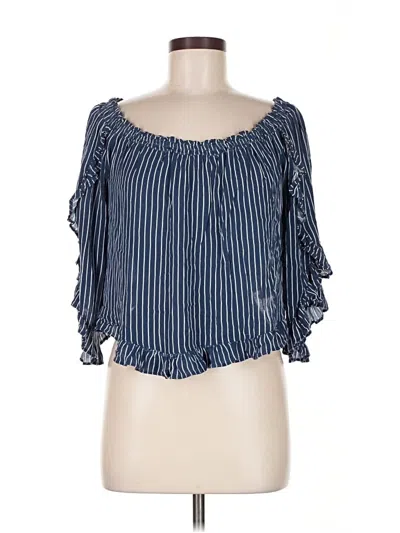 Pre-owned American Eagle Outfitters 3/4 Sleeve Blouse In Blue