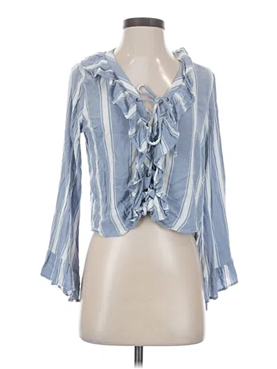 Pre-owned American Eagle Outfitters 3/4 Sleeve Blouse In Blue