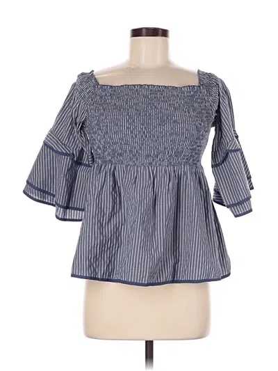 Pre-owned American Eagle Outfitters 3/4 Sleeve Blouse In Blue