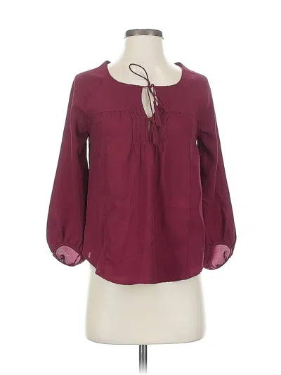 Pre-owned American Eagle Outfitters 3/4 Sleeve Blouse In Burgundy
