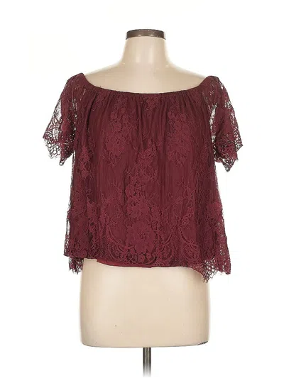 Pre-owned American Eagle Outfitters 3/4 Sleeve Blouse In Burgundy