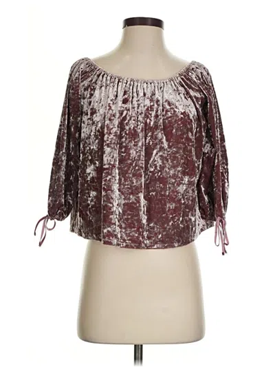 Pre-owned American Eagle Outfitters 3/4 Sleeve Blouse In Burgundy