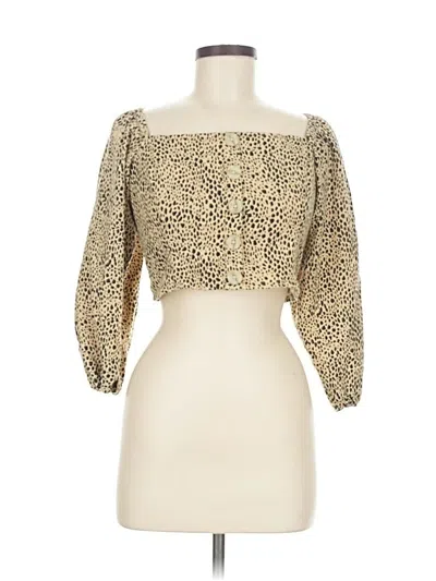 Pre-owned American Eagle Outfitters 3/4 Sleeve Blouse In Gold