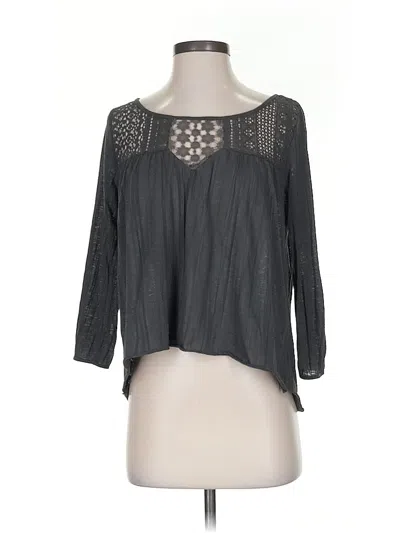 Pre-owned American Eagle Outfitters 3/4 Sleeve Blouse In Gray