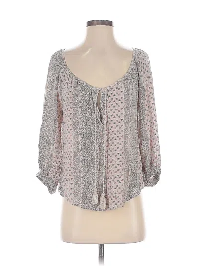 Pre-owned American Eagle Outfitters 3/4 Sleeve Blouse In Gray