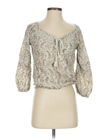 Pre-owned American Eagle Outfitters 3/4 Sleeve Blouse In Gray