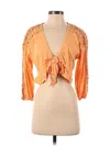American Eagle Outfitters 3/4 Sleeve Blouse In Orange