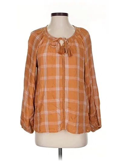 Pre-owned American Eagle Outfitters 3/4 Sleeve Blouse In Orange