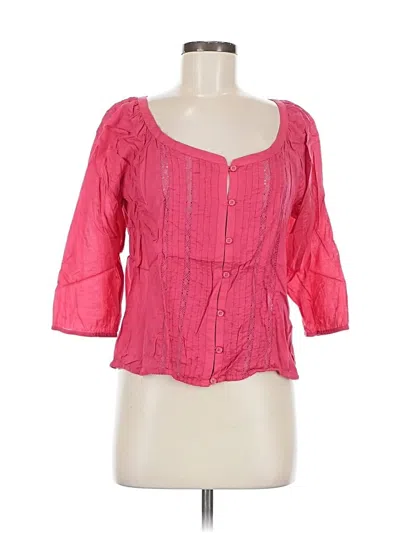 Pre-owned American Eagle Outfitters 3/4 Sleeve Blouse In Pink