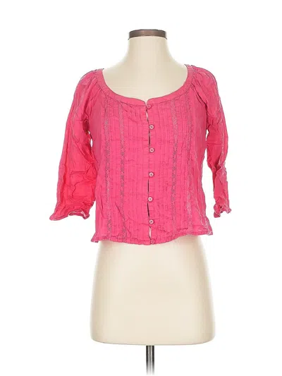 Pre-owned American Eagle Outfitters 3/4 Sleeve Blouse In Pink