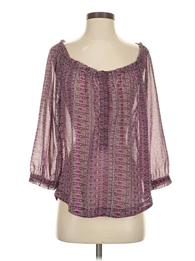 Pre-owned American Eagle Outfitters 3/4 Sleeve Blouse In Purple