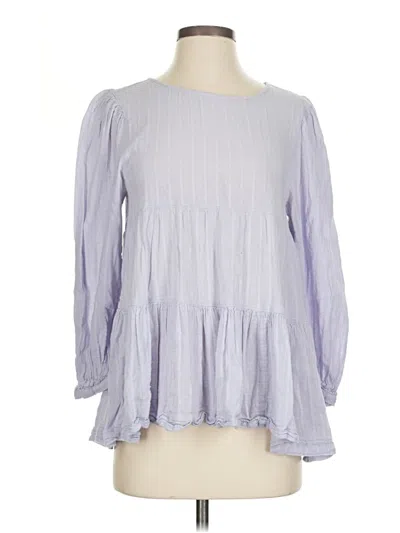 Pre-owned American Eagle Outfitters 3/4 Sleeve Blouse In Purple