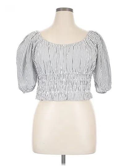 Pre-owned American Eagle Outfitters 3/4 Sleeve Blouse In Silver