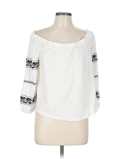 Pre-owned American Eagle Outfitters 3/4 Sleeve Blouse In White