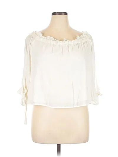Pre-owned American Eagle Outfitters 3/4 Sleeve Blouse In White