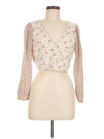 Pre-owned American Eagle Outfitters 3/4 Sleeve Blouse In White
