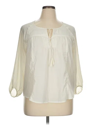 Pre-owned American Eagle Outfitters 3/4 Sleeve Blouse In White