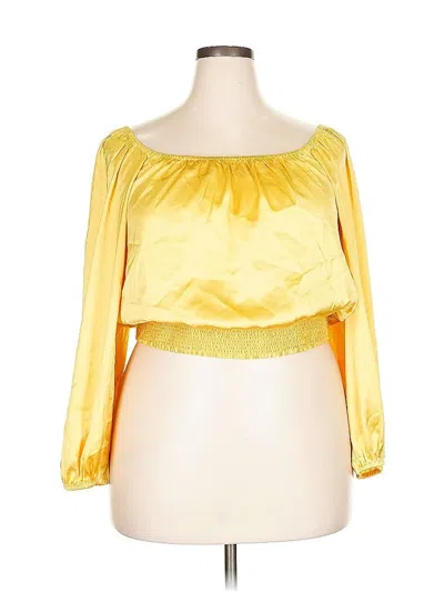 Pre-owned American Eagle Outfitters 3/4 Sleeve Blouse In Yellow